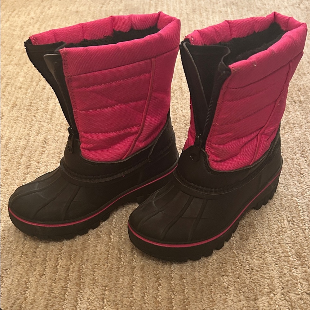 Pink and Black Winter Boots   -  I don't see a brand but likely Cat & Jack.. - Picture 2 of 4